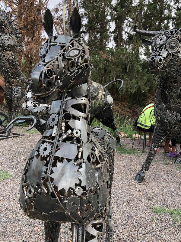 Large, abstract metal sculpture