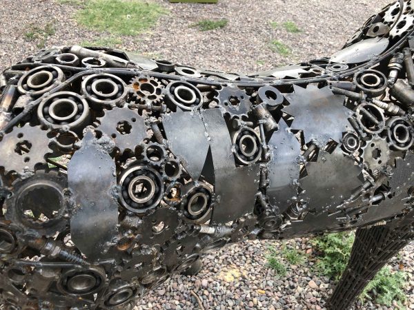 Large, abstract metal sculpture