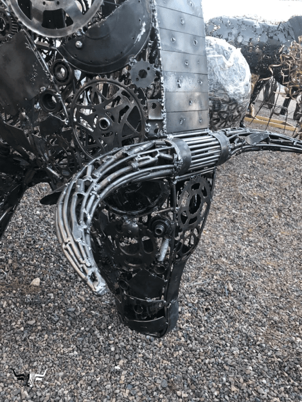 Large, abstract metal sculpture