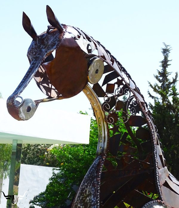 Large, abstract metal sculpture