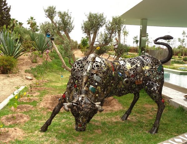 Handcrafted metal animal sculpture