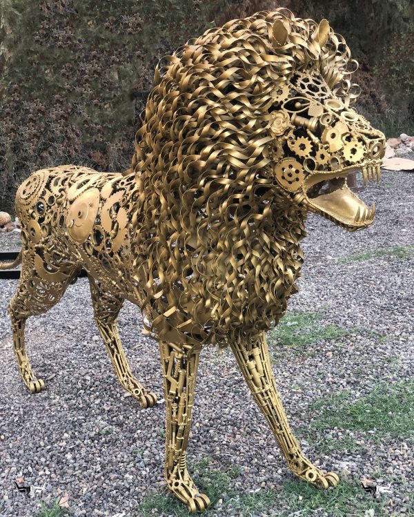 Recycled metal animal sculpture