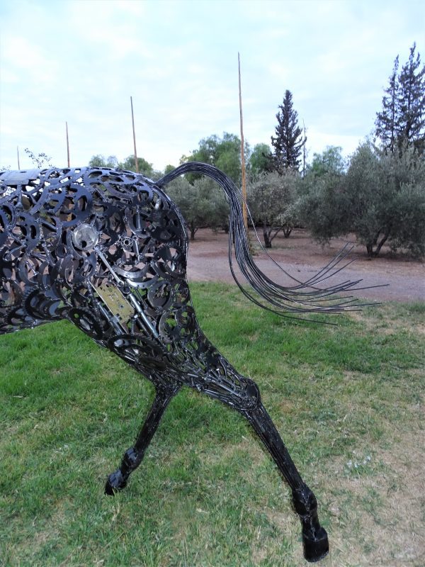 Welded steel animal sculpture