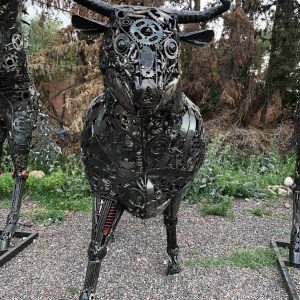 mega bull metal statue