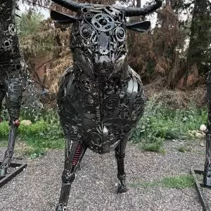 Recycled metal animal sculpture