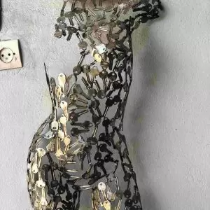 Handcrafted metal animal sculpture