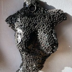 Steel Goddess: Handcrafted Metal Wall Art Sculpture - Unique Female Torso Mannequin for Captivating Home Decor