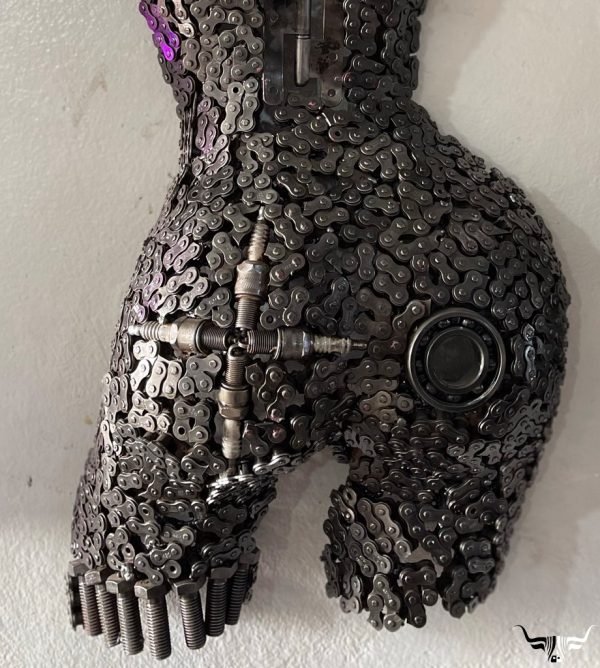 Portrait Bust Made from Steel Waste