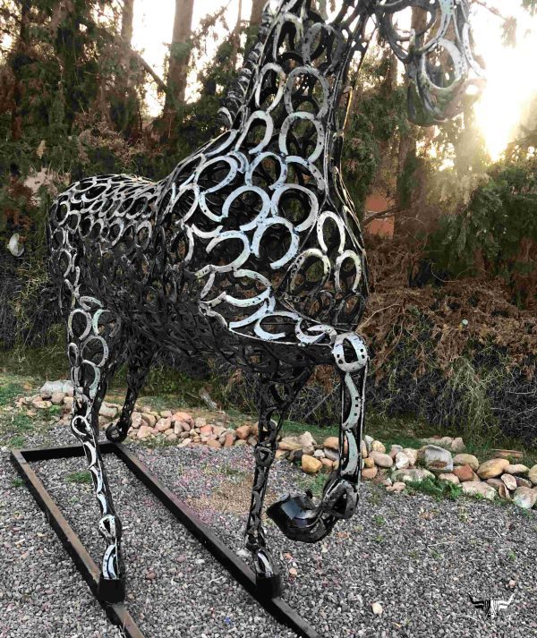 Recycled metal animal sculpture