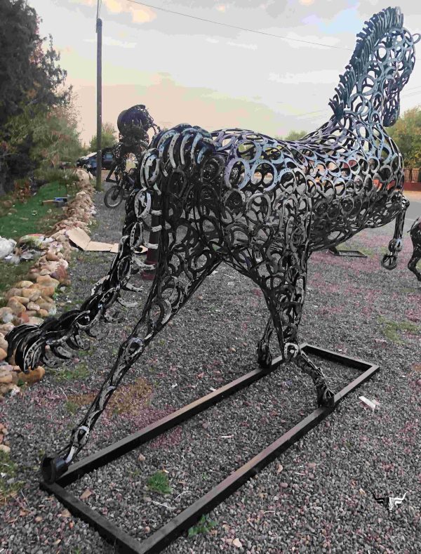 Recycled metal animal sculpture