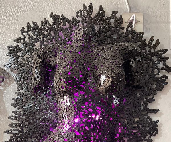 Portrait Bust Made from Steel Waste