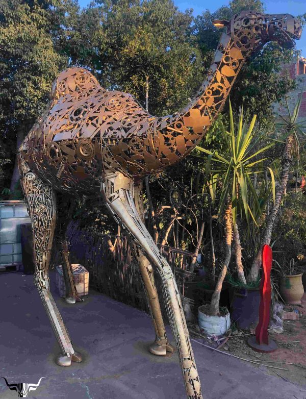 Recycled metal animal sculpture