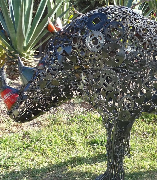 Handcrafted metal animal sculpture