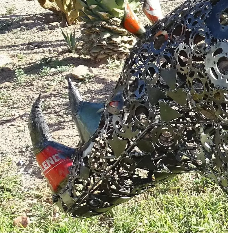 Handcrafted metal animal sculpture