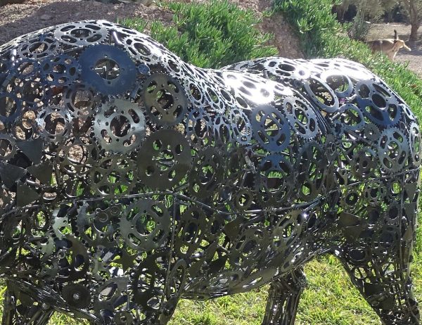 Handcrafted metal animal sculpture