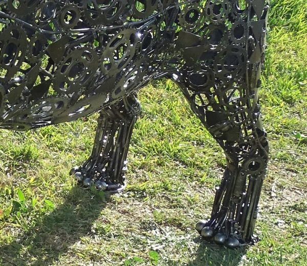 Handcrafted metal animal sculpture