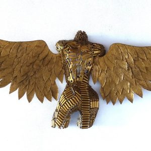 Golden torso of a female with wings